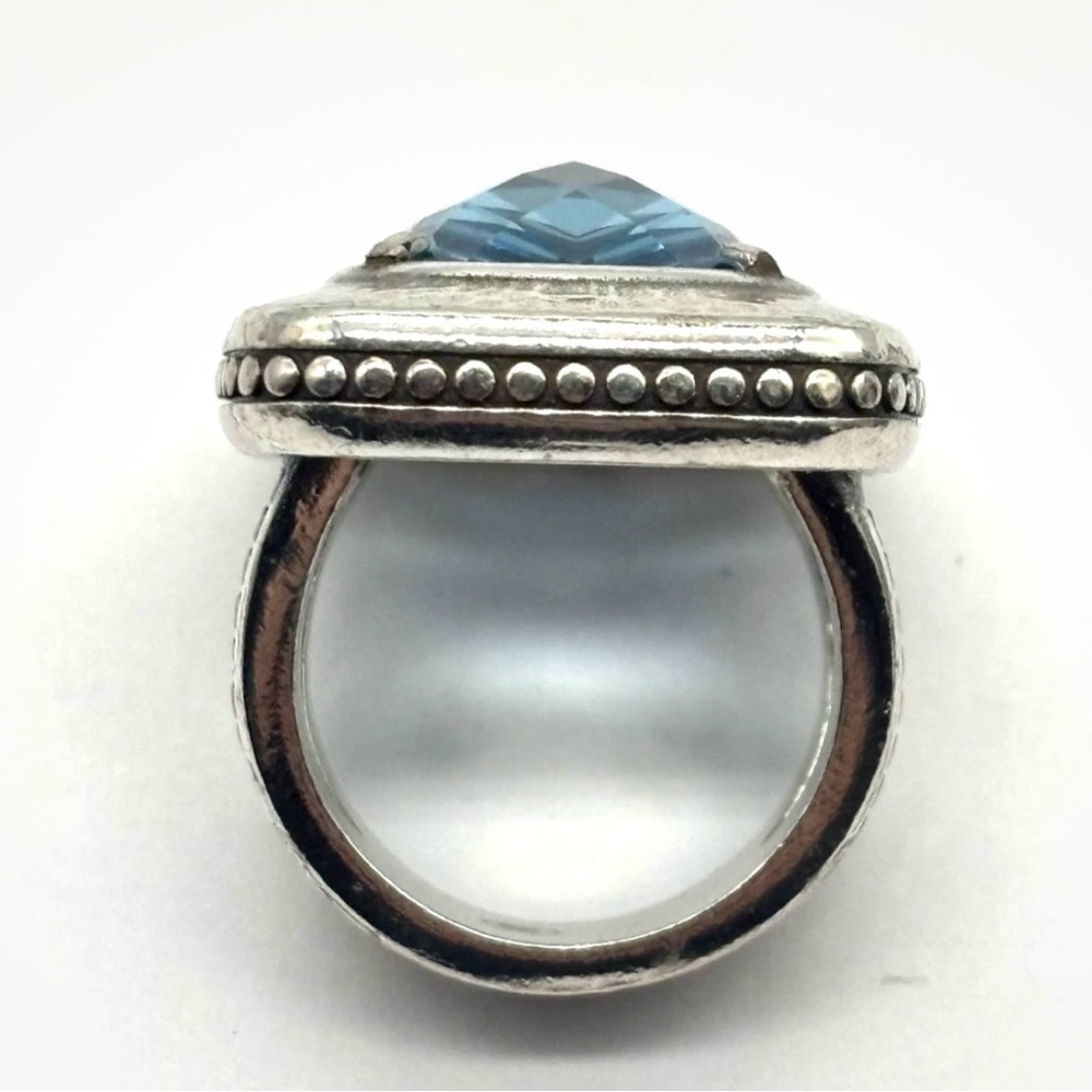 STUNNING Brighton Peaceful Presence aqua blue quartz ring 3.5 - Picture 3 of 3